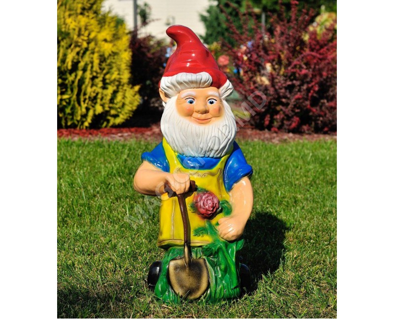 Садово-парковая фигура Cera Гном с розой (большой)